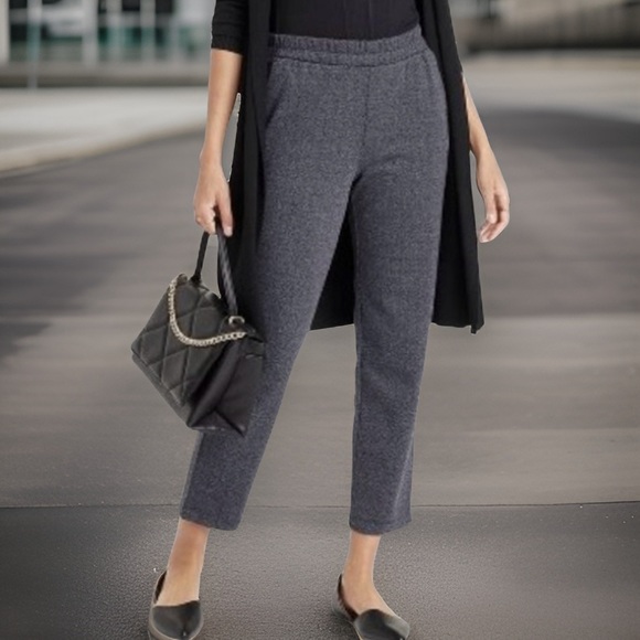 High-Rise Knit Pants Gray Sz Sm - Picture 3 of 16